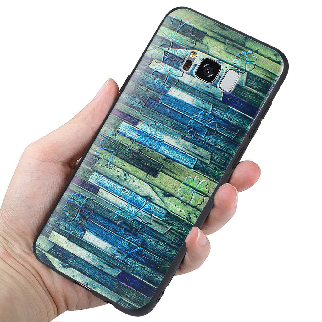 Reiko Samsung Galaxy S8 Edge /S8+/ S8 Plus Embossed Wood Pattern Design TPU Case with Flowers | MaxStrata