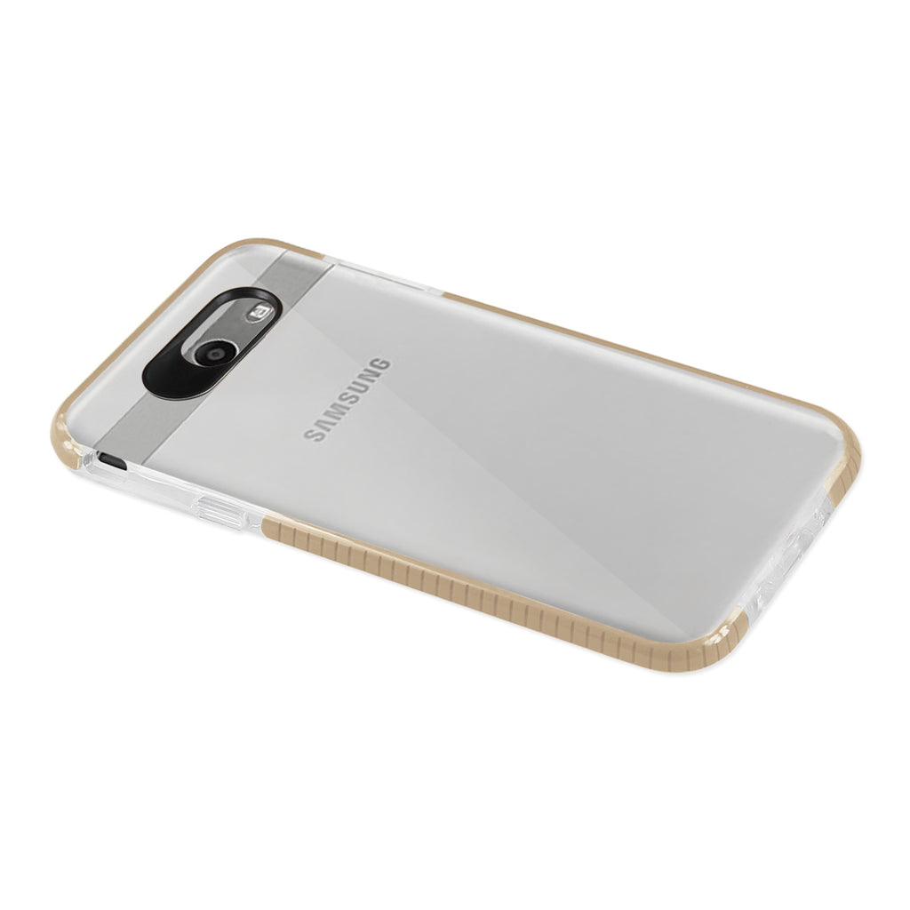 Reiko Samsung Galaxy J7 V (2017) Soft Transparent TPU Case in Clear Gold | MaxStrata
