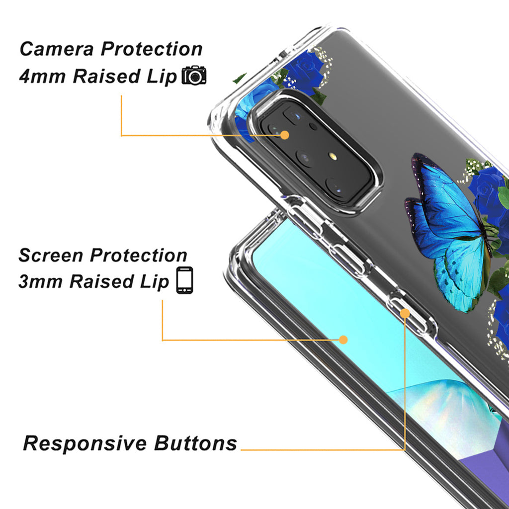 Reiko Pressed Dried Flower Design Phone Case for Samsung Galaxy A91/S10 Lite/M80S in Blue | MaxStrata