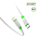 Reiko 4Ft PD Fast Charge USB-C to iPhone Cable White | MaxStrata