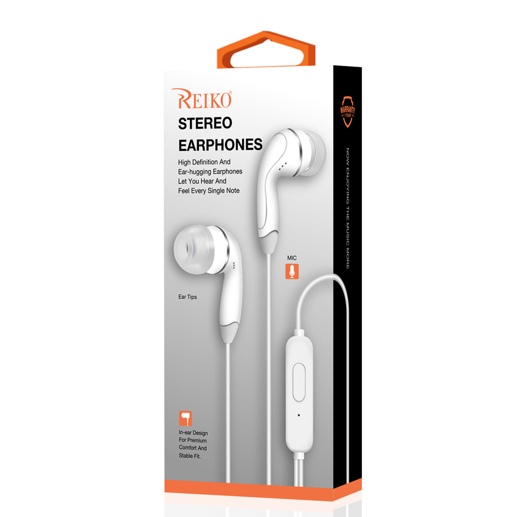 Reiko In-Ear Headphones with Mic for IOS in White | MaxStrata