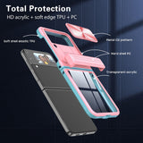 Reiko Full Protection with Mobile Phone Protective Film Slide Camera Lens Phone Case for Samsung Galaxy Z Flip 4 in Pink | MaxStrata